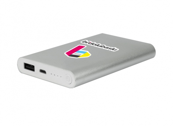 Metal Powerbank - 8000 mAh gri cmyk