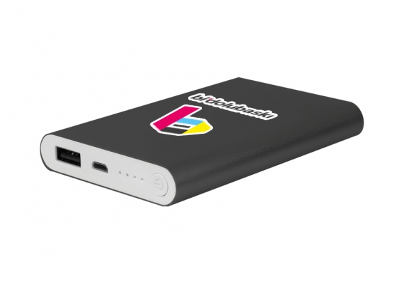 Metal Powerbank - 8000 mAh siyah cmyk