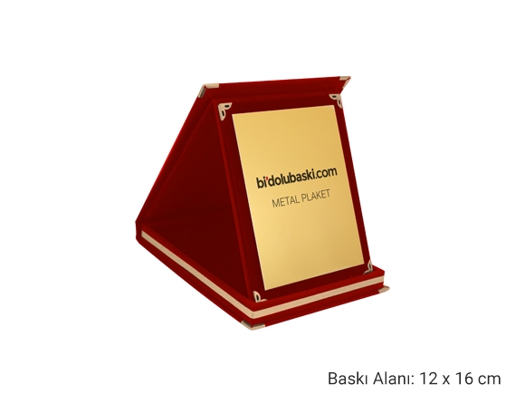 Kırmızı Metal Plaket Bidolubaski.com'da