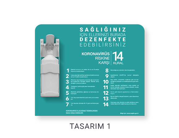 Duvar Tipi El Dezenfektan Standı Bidolubaskı'da