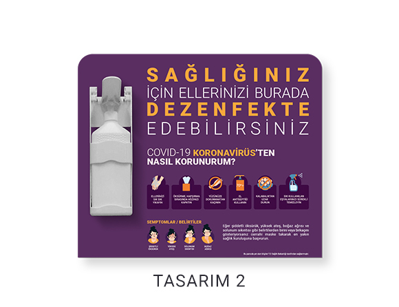 Duvar Tipi El Dezenfektan Standı Bidolubaskı'da