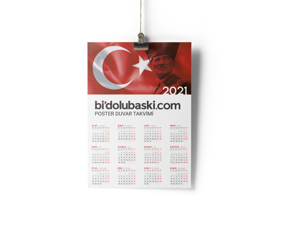 promosyon poster duvar takvimi baski
