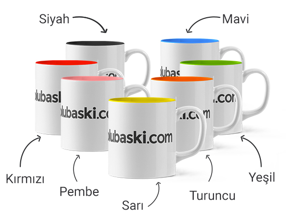 Renkli Kupa Bardak Baskı Bidolubaskı'da