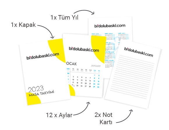 Ahşap Tabanlı Masa Takvimi Bidolubaskı'da
